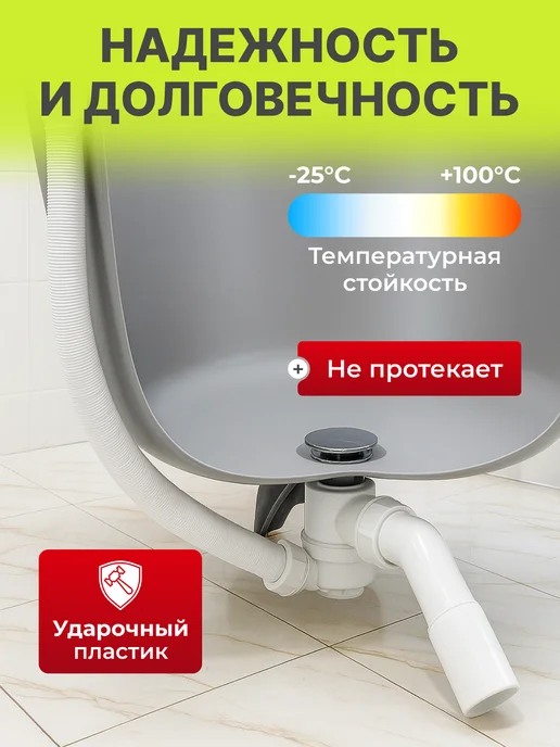 McAlpine Сифон для ванны 40 50 мм бутылочный с переливом, белый, фото 3