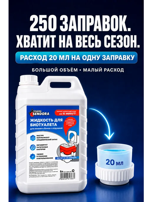 Sendora Комплексный уход за биотуалетом для нижнего и верхнего бачка, вариант, фото 8