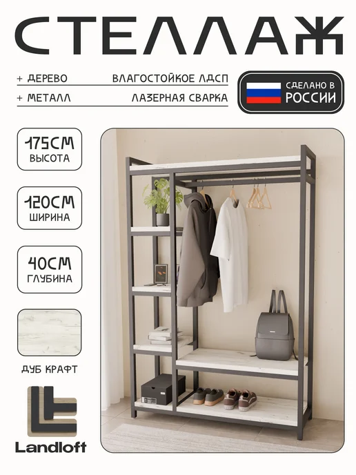 Landloft Гардеробная система, прихожая для хранения одежды и обуви, вариант, фото 2