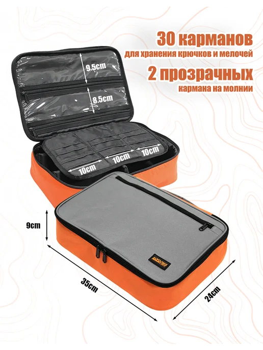 MYDAYS Сумка рыболовная для аксессуаров, снастей, катушек, серый, фото 6