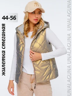 Жилетка утепленная стеганая с капюшоном UNALAGUNA 410992793 купить за 2 455 ₽ в интернет‑магазине Wildberries
