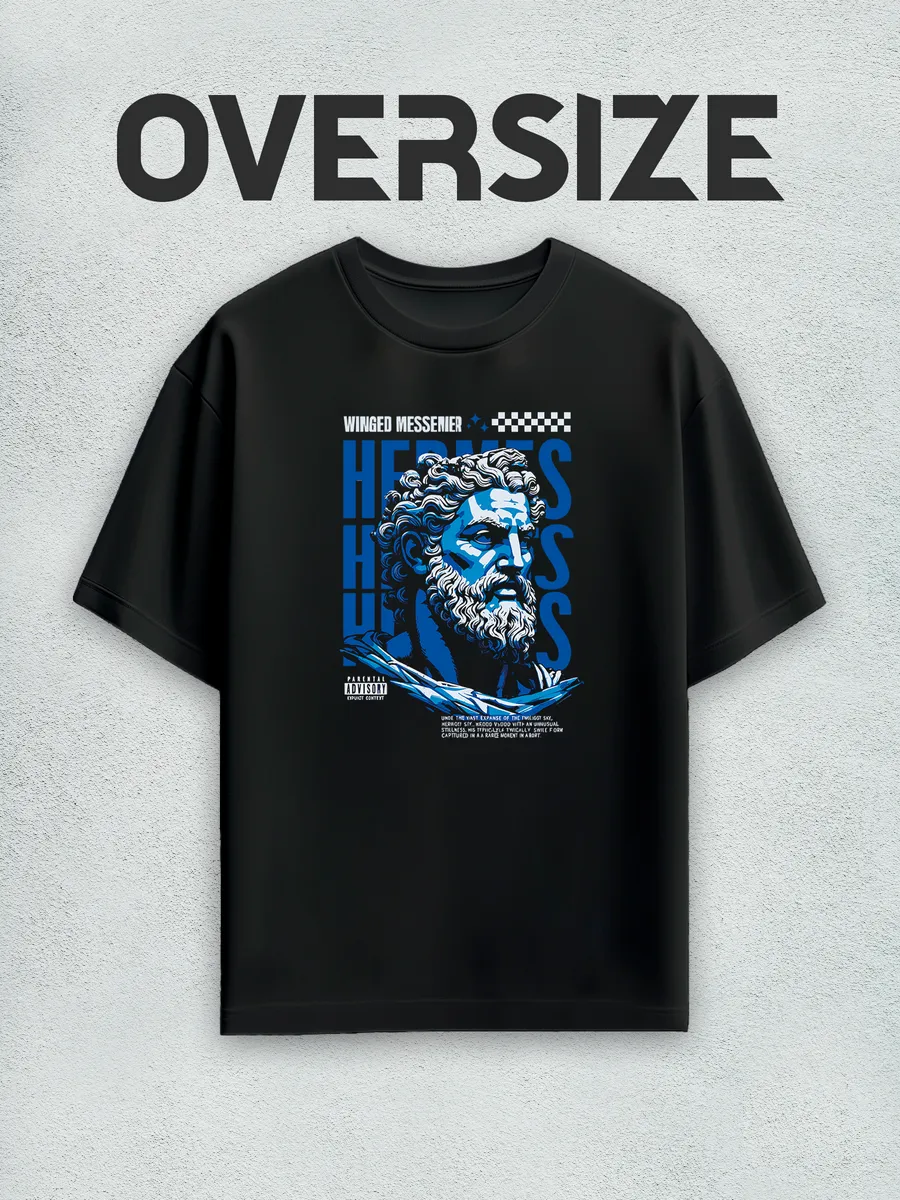 Футболка оверсайз с принтом статуя streetwear