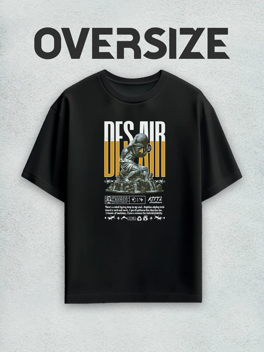 Футболка оверсайз с принтом статуя streetwear