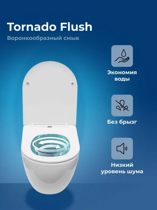 Aquanet Унитаз подвесной микролифт Цитрус 3.0 Торнадо, вариант, фото 2