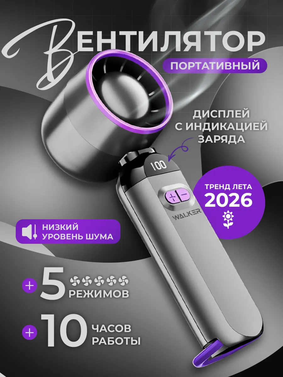 Вентилятор ручной мини портативный с дисплеем