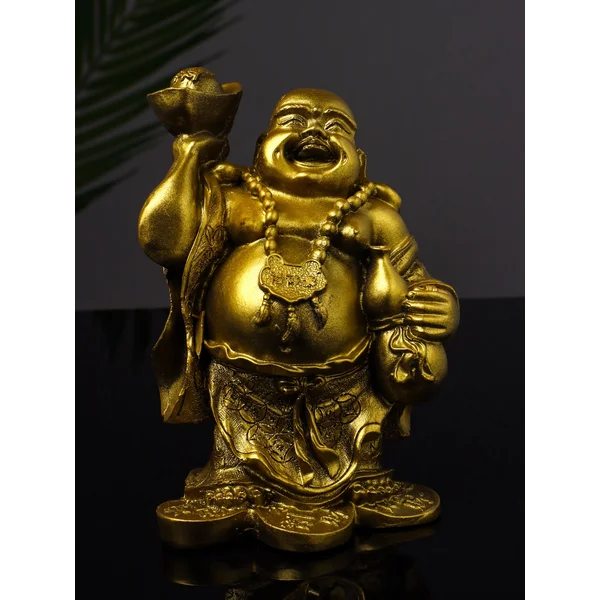 Статуэтка Хотей со слитком 15 см, цвет золото