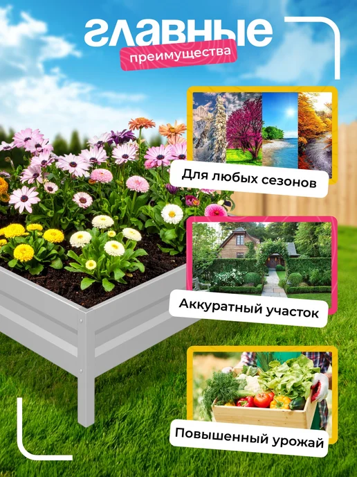 NashaKlumba Клумба оцинкованная h-20см, 0,5х0,5м, 0.5x0.5 м, 0,5 м, фото 3