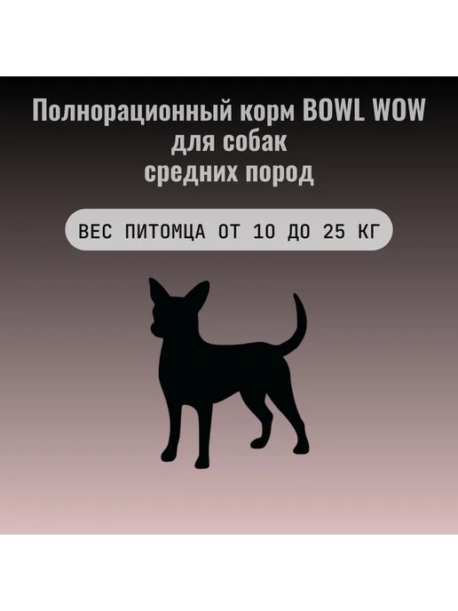 Сухой корм BOWL WOW Собакам Cвекла для собак, средние, индейка, курица, 2 кг, фото 5