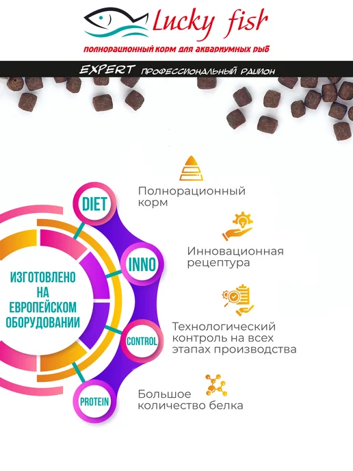 Lucky fish Корм для рыбок аквариумных гранулы 2,5мм 150г, 130 г, фото 4