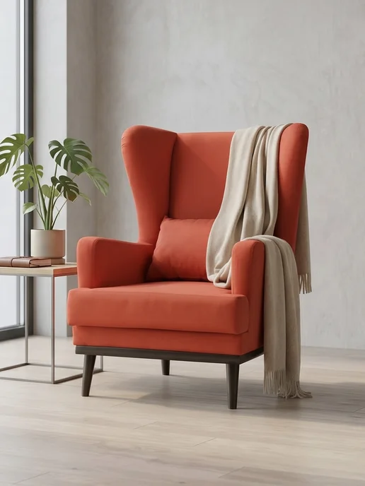 ДИВАН НЕ МЕБЕЛЬ Кресло мягкое в гостиную для отдыха Оскар Dream Red, красный