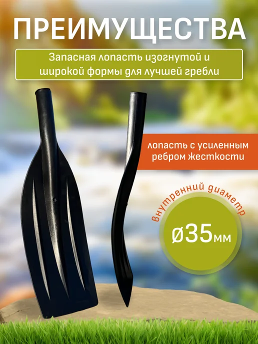 JYMFISH Лопасть для весла запасная, изогнутая форма, черный, фото 2