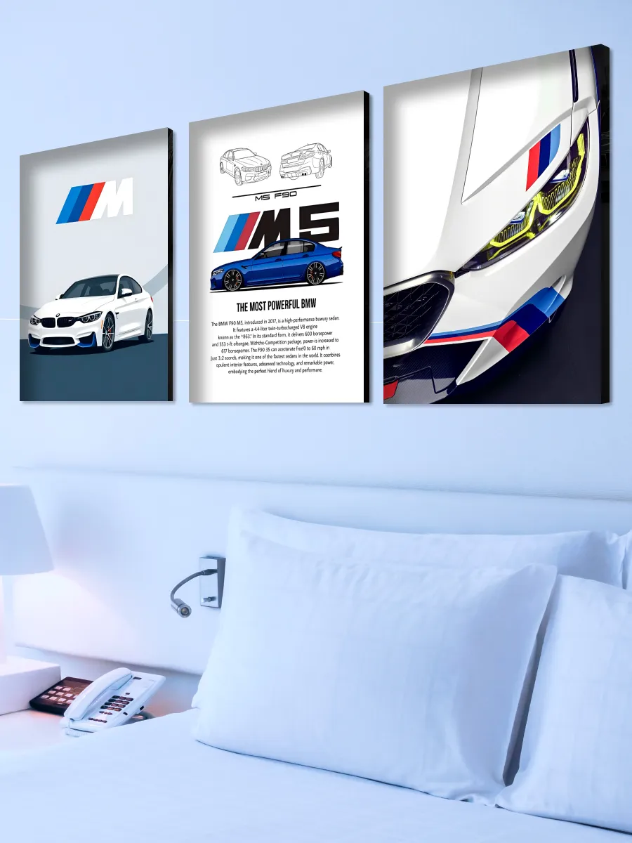 Интерьерная картина модульная BMW 3шт