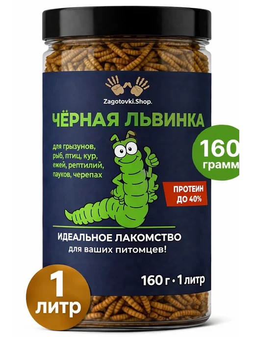 Zagotovki Shop Личинка Черной Львинки Сушеная 750 грамм, черный