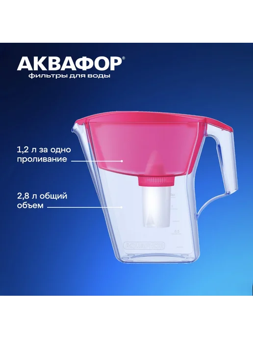 Фильтр-кувшин для очистки воды Аквафор, фиолетовый, фото 3
