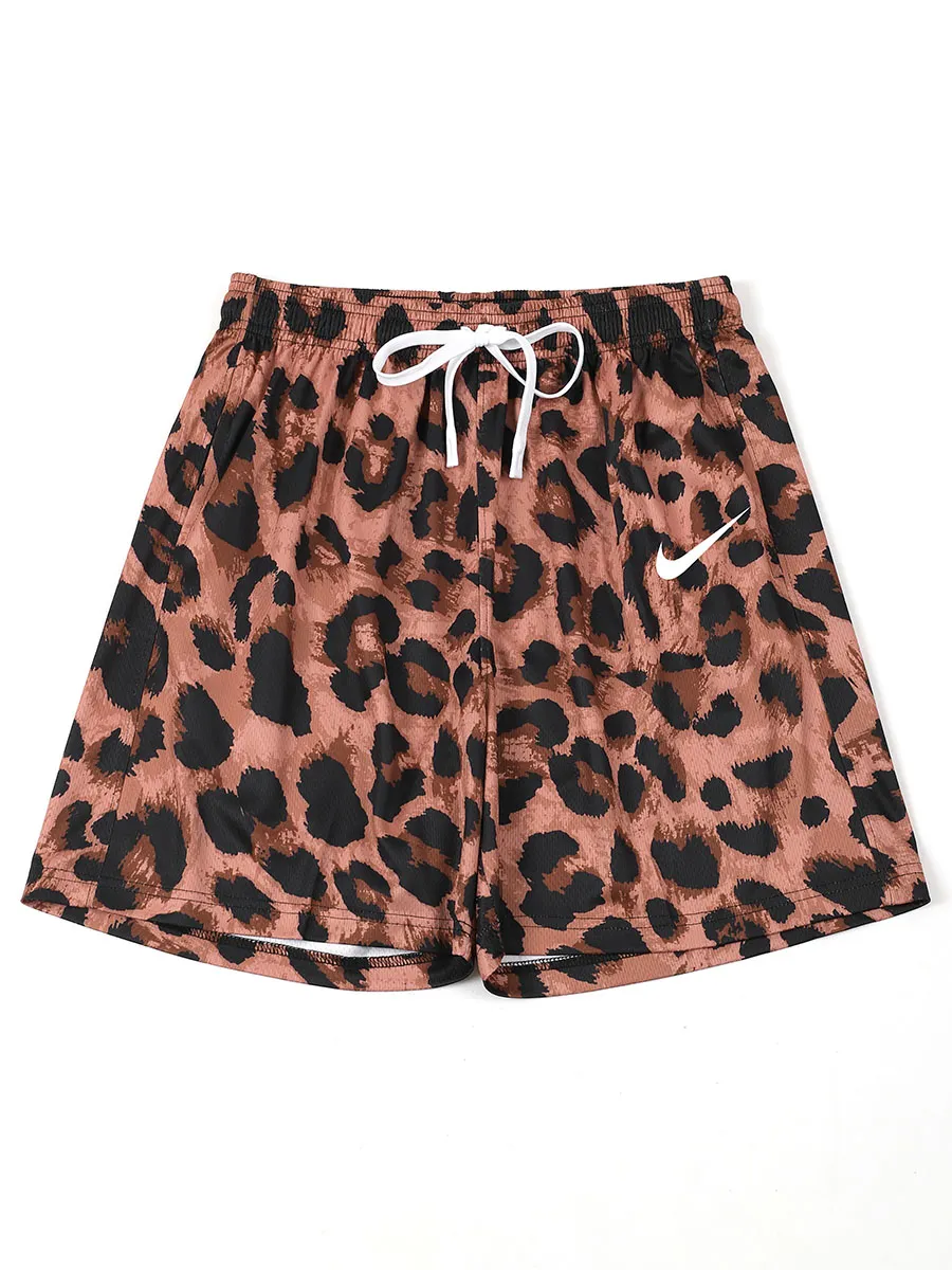 Nike спортивные пляжные шорты print с принтом leopard Найк