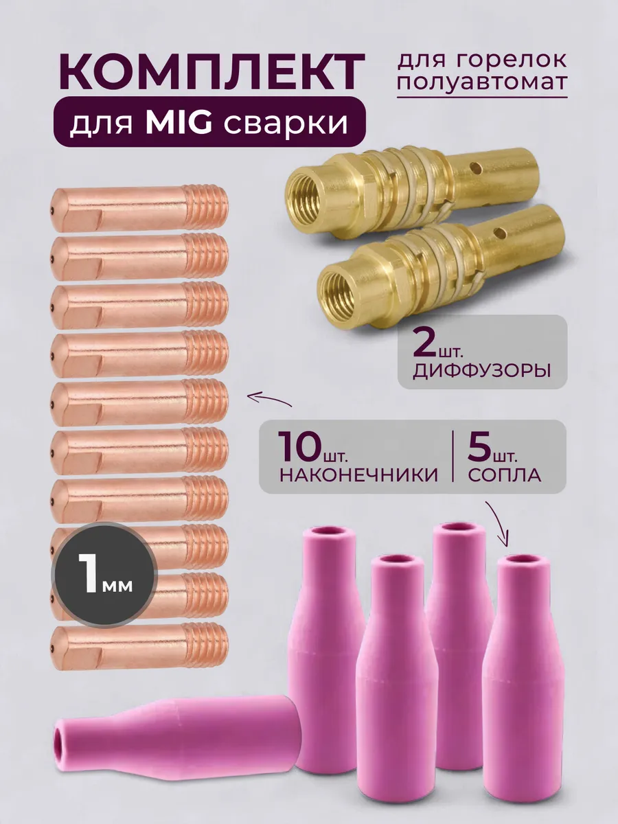 Комплектующие для полуавтомата MIG наконечники 1мм