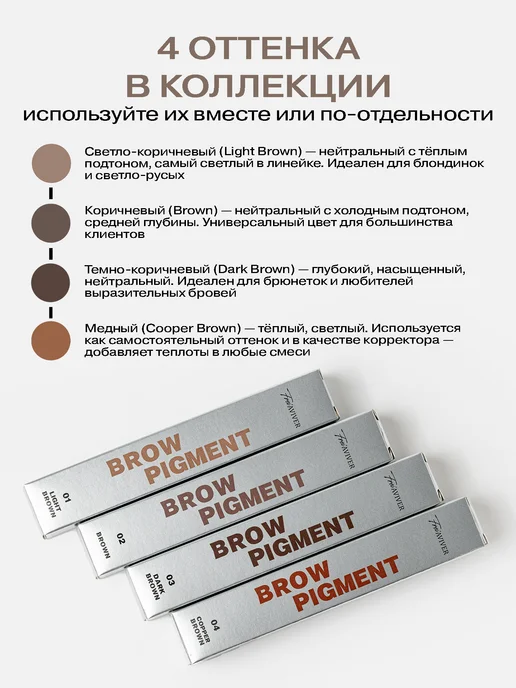FREIAVIVER Пигмент для бровей BROW PIGMENT коричневый, 15 мл, 15 мл, фото 7