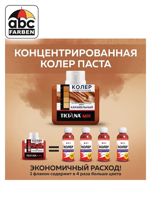 TICIANA Колер универсальный карамельный 80мл ABC Farben, 80 мл, фото 2