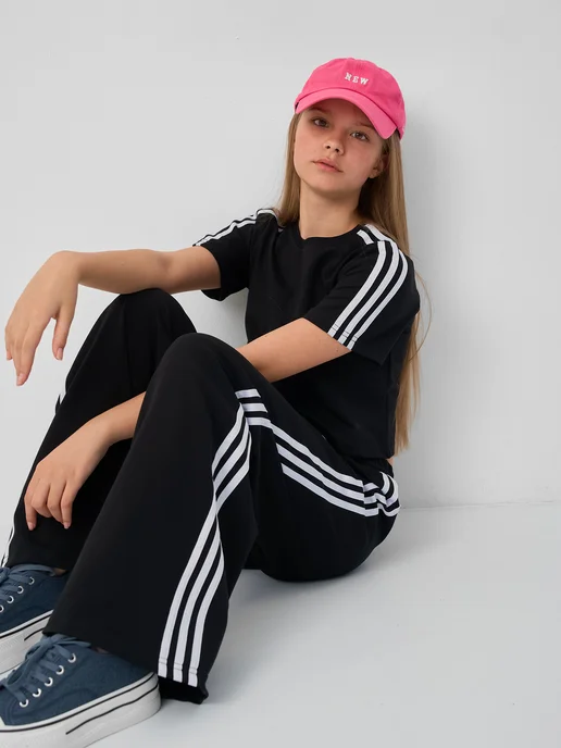 LACI KIDS Спортивный костюм для девочки c брюками палаццо, черный, фото 7