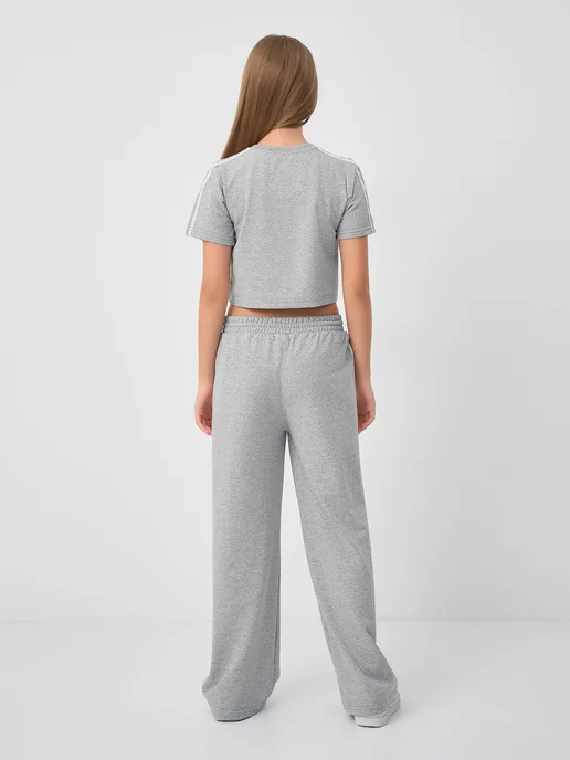 LACI KIDS Спортивный костюм для девочки c брюками палаццо, серый, фото 4
