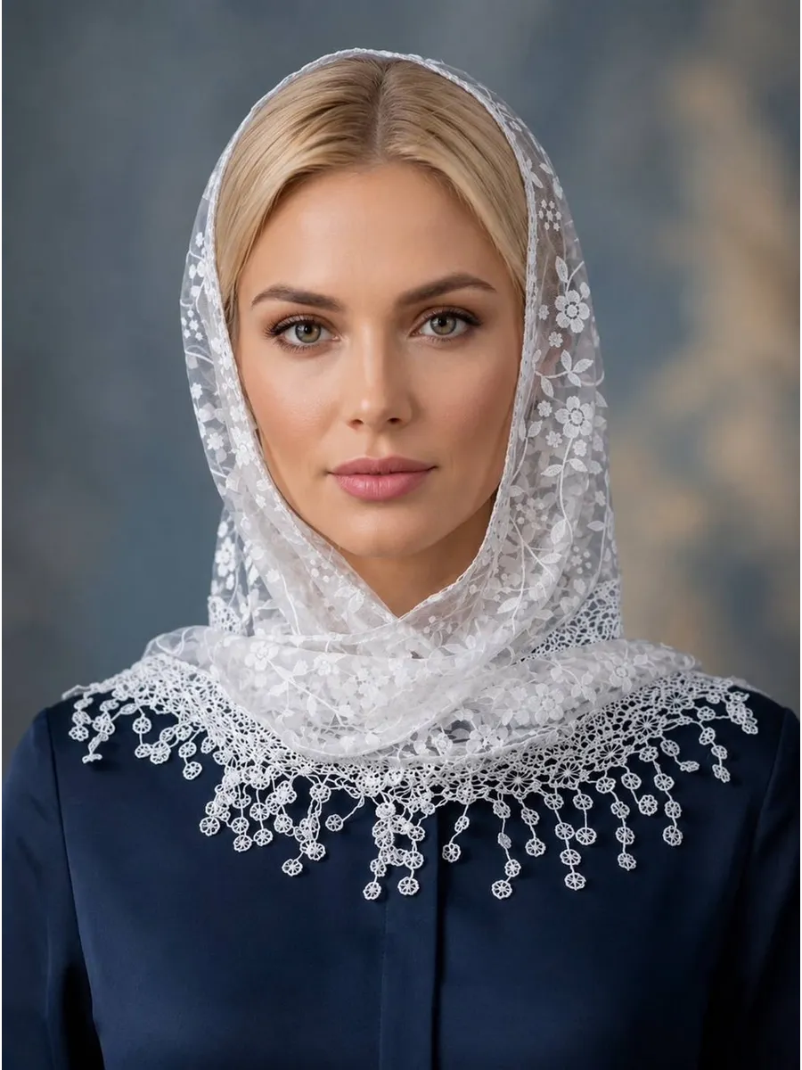 Платок для храма кружевной