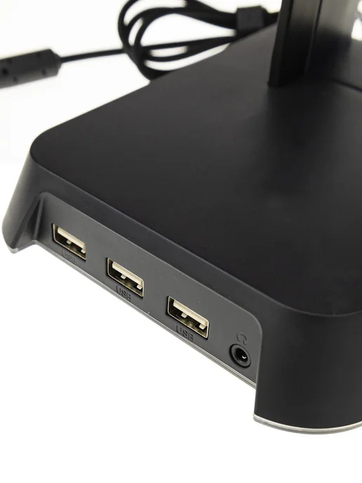 Нет бренда Подставка для наушников с RGB подсветкой и USB выходами, черный, фото 6