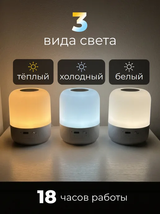 NAGE Ночник детский светильник настольный, белый, фото 3