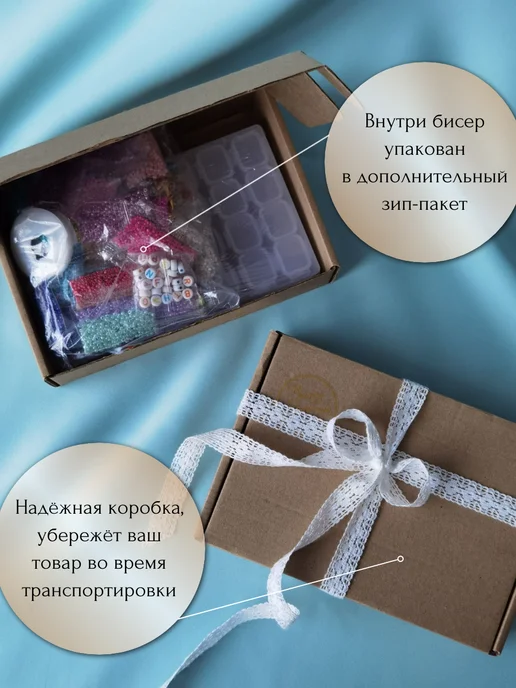 BRIGHTIDEAS Мега набор бисера для рукоделия и бисероплетения, синий, фото 4