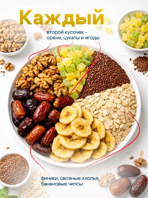 Династия Вкуса Гранола без сахара шоколадная с бананом, грецким орехом, вариант, фото 2