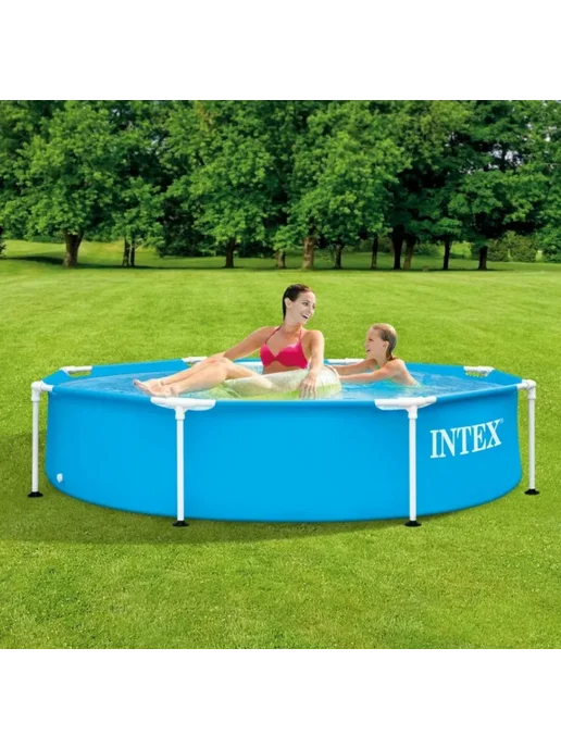 Бассейн каркасный INTEX, синий, фото 4