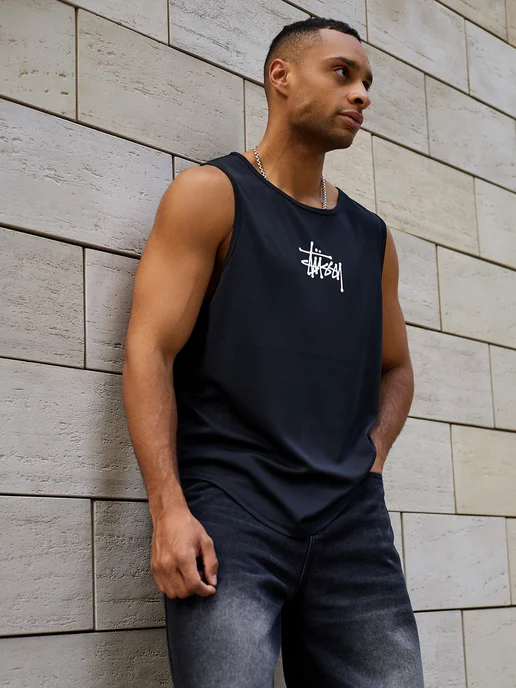 GORAT Майка мужская спортивная Stussy для спорта и фитнеса, черный, фото 7