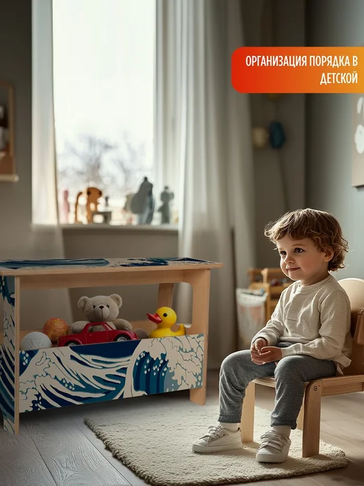 Герои Скамейка Искусство Волна море океан картина, бежевый, фото 5