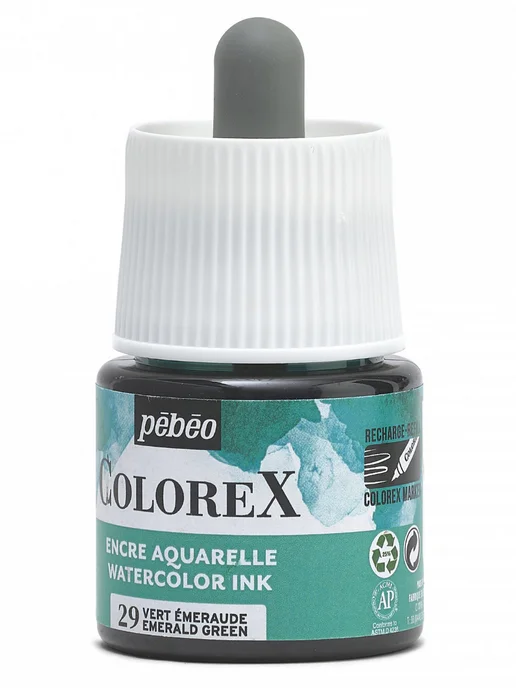Pebeo Colorex акварельные чернила художественные 417029, черный, фото 5