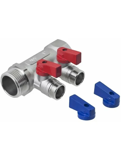 Valtec Коллектор с кранами 1" х 1 2"-2 вых. НР VT, серый, фото 2