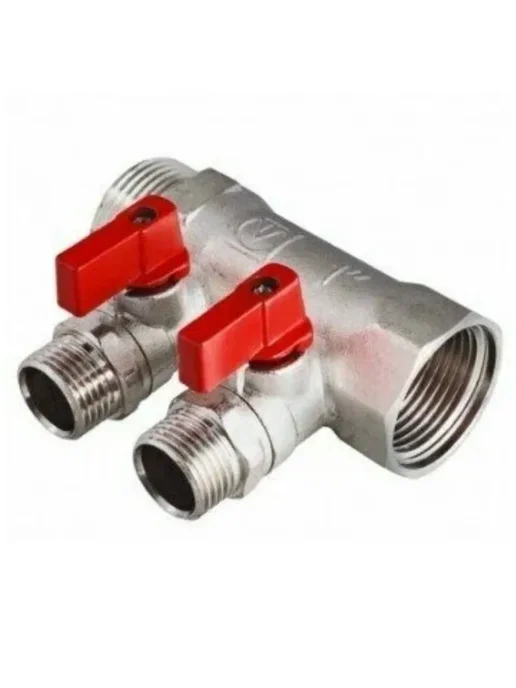Valtec Коллектор с кранами 1" х 1 2"-2 вых. НР VT, серый, фото 3