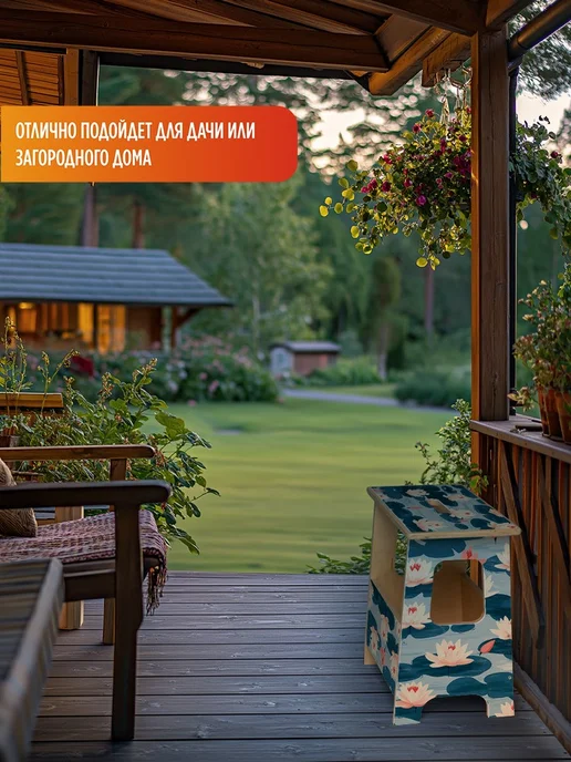 Герои Скамейка Кувшинки цветы, бежевый, фото 4