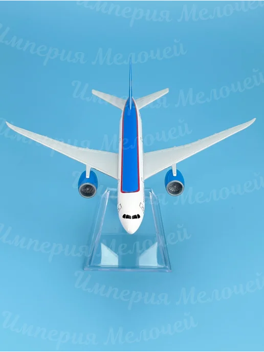 Металлический самолет Dream Liner 16 см, синий, фото 8
