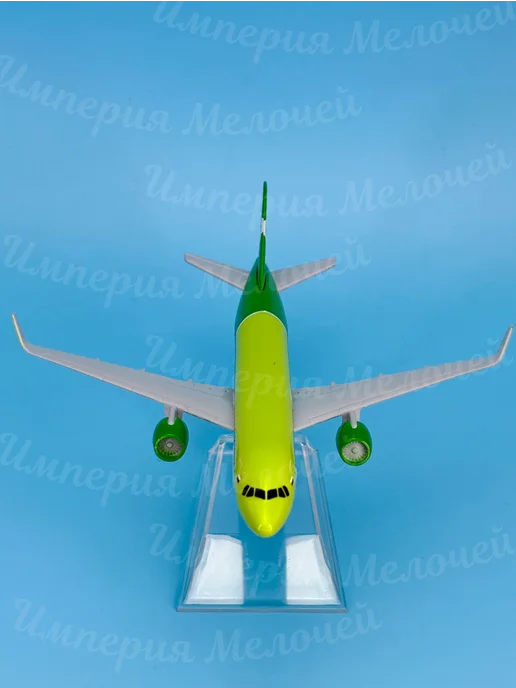 Металлический самолет Airbus A320 16 см, зеленый, фото 3