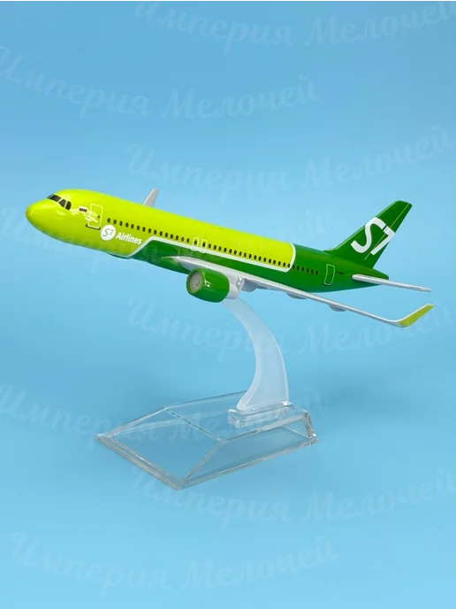Металлический самолет Airbus A320 16 см, зеленый, фото 8