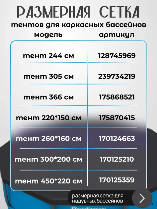 Люксад Тент для каркасного прямоугольного бассейна 300х200 см, 260x160 см, фото 7