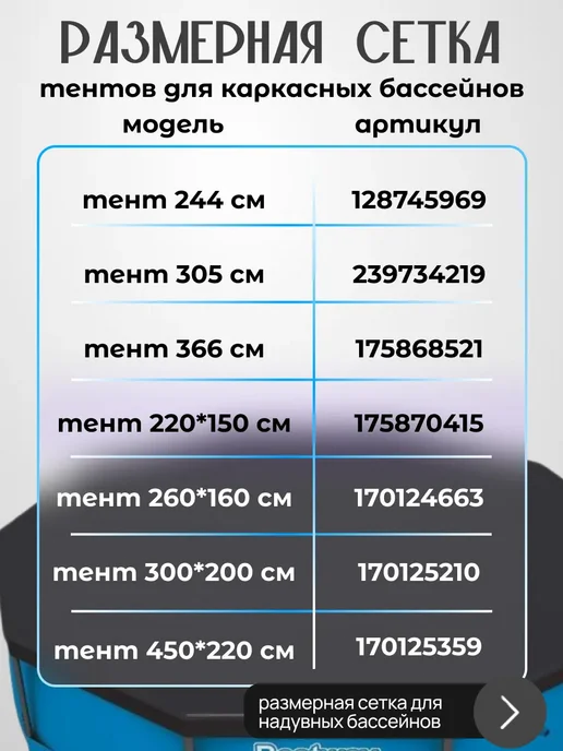 Люксад Тент для каркасного прямоугольного бассейна 300х200 см, 220x150 см, фото 7