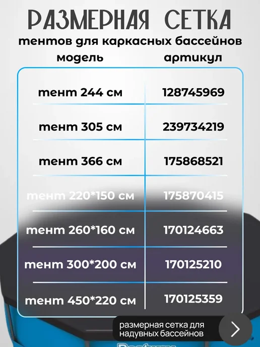 Люксад Тент для каркасного прямоугольного бассейна 300х200 см, 300x200 см, фото 8