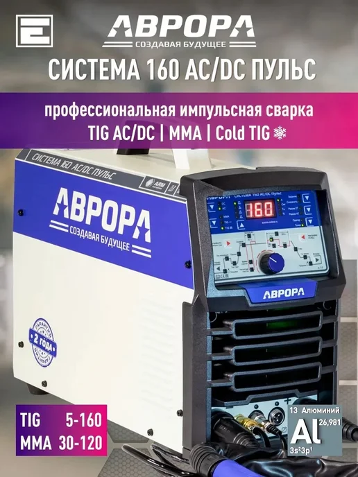 AuroraPro Система 160 AC DC ПУЛЬС (Аргонодуговой аппарат), синий